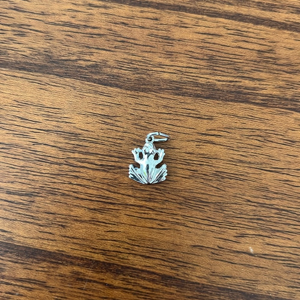 Sterling silver frog charm